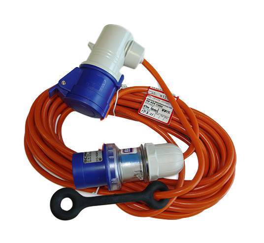 Caravan Supply Lead with Angled Connector 10m