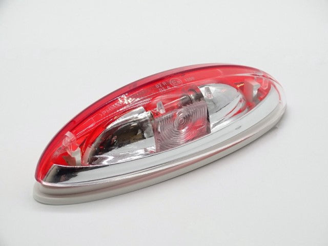 Red/Clear Oval Side Marker Light Complete