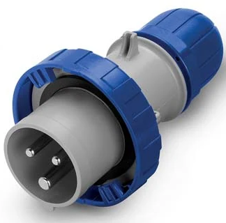 Plug 16A 2PE 3Pin 230v Clear/Blue IP67